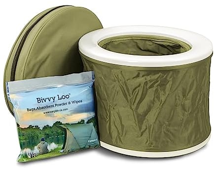 Bivvy Loo Camping Toilet - Portable, Folds Away Flat - Supports Over 150kg (Green)
