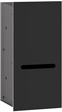emco Asis Toilettenpapierhalter Modul 2.0 schwarz I WC-Modul ohne Einbaurahmen I Deal für modernes Badezimmer Zubehör