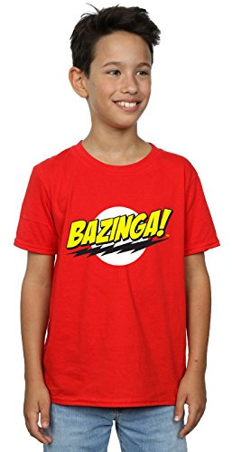 The Big Bang Theory Boys Sheldon Bazinga T-Shirt Red 5-6 Years