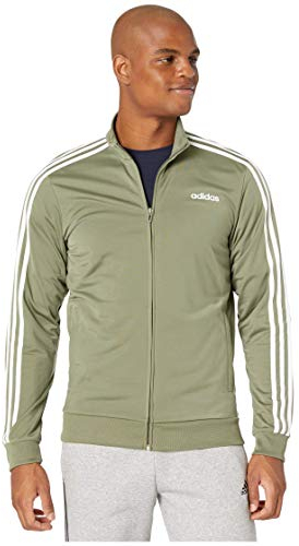 adidas Herren Essentials 3-Streifen Tricot Trainingsjacke, Herren, Jacke, E 3s Tt Tric, Legacy Grün/Weiß, Small
