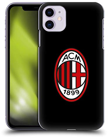Head Case Designs Offizielle AC Milan Volle Farbe Schwarz Wappen Harte Rueckseiten Handyhülle Hülle Huelle kompatibel mit Apple iPhone 11