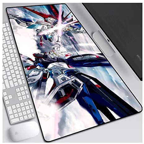 Mouse Mat Gundam Warrior 800x300mm Anime Mouse Pad, keyboard mouse mats, Extended XXL Large Professional Gaming Mouse Mat with 3mm-Thick Rubber Base, for Computer PC, L