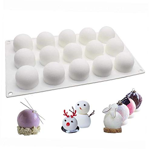 15 Cavity-runde Kugel-silikon-Form Für 3D-trüffel-Pralinen Backformen Mousse Cake Dessert Mold
