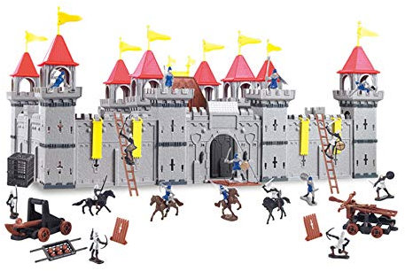 TikTakToo Coole, kleine Ritterburg mit Spielfiguren Königreich Burg Schloss DIY (groß)
