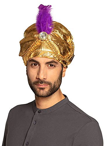 PAPSTAR NEU Turban Sultan Selim, Gold mit Feder