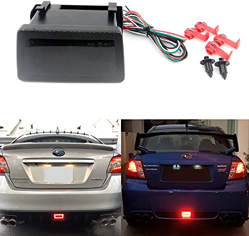 Xinctai 3-In-1 LED Rear Fog Light Kit For 2011-up Subaru Impreza WRX STi XV Crosstrek Stop Tail Brake Lamp Backup Reverse Light (Smoked Lens)