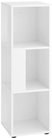 vidaXL FMD Eckregal mit 6 Seitenfächern Weiß Standregal Bücherregal Wandregal Regal