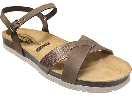 Plakton, Girondine 565875 Nobuck Marylin, Femme Nu-pied Marron bi-matière - 38 EU