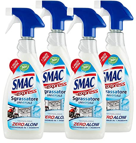 Smac Express - Universal-Fettlöser, Reiniger Spray für verschiedene Oberflächen mit Entfettungswirkung und streifenfreier Technologie, 650 ml x 4 Stück