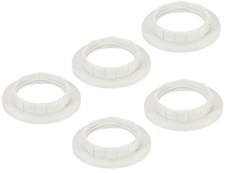 PATIKIL E14 Steckdosenringe 5Pack Lampenschirm Halter Adapter für Leuchten Weiß Farbe
