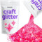Hemway Craft Glitter - Fluorescent Pink | 100g Multi Size Metallic Sequin Flakes for Resin & Epoxy Crafts | Supplies for Tumblers, Cards, Jewellery, Candle, Hair, Face, Body & Nail Art