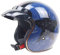 Open Face Vespa Helm, Vintage Retro 3/4 Half Face Motorradhelm mit Sonnenblende, Roller Street Moped ATV UTV Helm für Erwachsene Männer Frauen, DOT ECE Zertifiziert,Blau,M