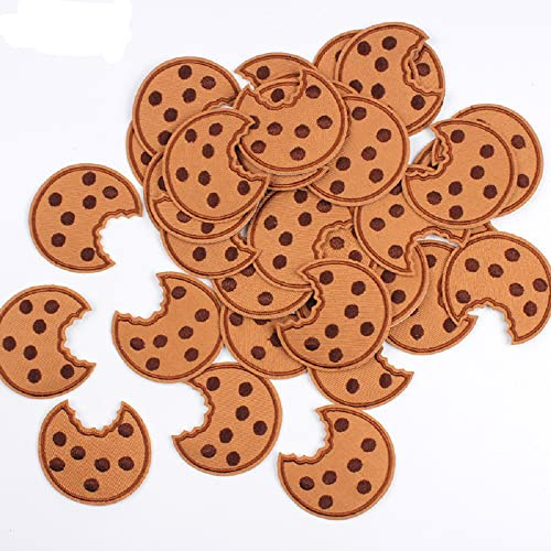 Yalulu 20 Cartoon Kekse Applikationen Patches Bügeln Patches, estickte Reparatur Patches Dekorative Patches Niedlich Aufkleber Patch Stickerei für Kleidung Kleid Plant Hut Jeans
