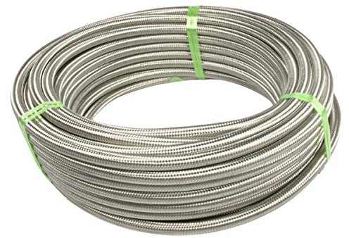 DL-Racing 1m PTFE Stahlflexleitung AN8 - Für Benzin, Öl, Diesel, Hydrauliköl und Kühlwasser