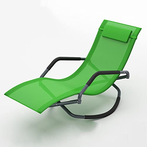 SchaukelstuhlPatioRockerLoungeOutdoorSchaukelstuhlmitwetterfestem Netzgewebe,klappbarerStahlrahmenSchaukelstuhl, ZeroGravityGepolsterter Sitz für TerrasseVerandaBalkon,Stütze150kg(Farbe:A) Decoration