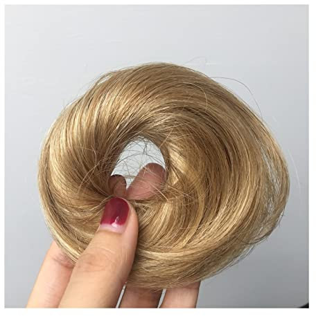 Haarteil Mit Gummiband 1/2PCS Band Pferdeschwanz Scrunchy Haarteil for Frauen Echthaar Dutt Chignon Unordentliche Dutt Haarteile Donut Chignon mit elastischem Gummi Unordentliches Haarteil (Size : 1