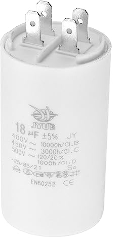 PATIKIL CBB60 18uF Condensateur de Démarrage, AC 450V 4 Broches 50/60Hz Double Insertion Cylindre Fond pour Climatisation, Pompe à Eau, Moteur de Ventilateur Étoile 72 x 40mm