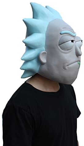 Hworks Mask Latex Rick and Mortys Headwear Cosplay Costume Props for Halloween Party