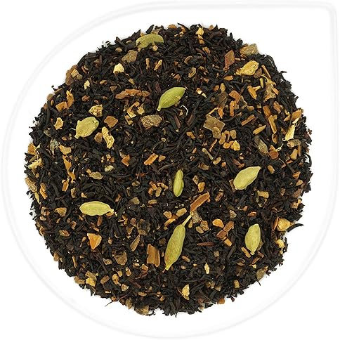 URBANTEADEALERS Schwarzer Tee Vanilla Chai Aromatisierte Schwarztee-/Gewürzteemischung mit Vanille-Geschmack, 100g