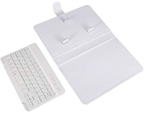 Tragbare Bluetooth-Tastatur, Klappbare Bluetooth-Tastatur mit Abnehmbarer Magnetablage, Kabellose Tastatur mit PU-Lederhülle für Android, Geräte, Tablets,