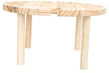 DIKACA Stabiler Holztisch Für Den Außenbereich Rund Picknicktisch Wein-serviertisch Stabil Leicht Zu Reinigen