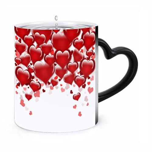 ducanll Tazas de café de cerámica de 11 onzas de dibujos animados románticos amor amor tazas de café de vidrio regalos para novio, regalo para hombres, compromiso, pequeños regalos lindos, regalos del