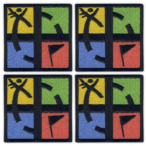 Set of Four - Geocaching - Square - Sew-on - Embroidered Patch/Badge/Emblem