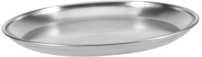 Cabilock Platos De Comida 304 platos de merienda placas redondas de metal bandejas infantiles para comer plato de acero inoxidable plato de barbacoa piso placa de parrilla Placa circular
