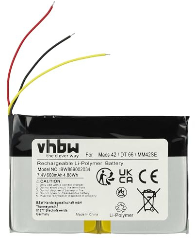 vhbw Akku kompatibel mit Hella Gutmann MM66 Kfz-Diagnosegerät (660 mAh, 7,4 V, Li-Polymer)