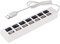 Homoyoyo 7-Port USB 2.0 Hub with Individual Controls for PC and Laptop Lightweight Multi-Port Adapter for Data Transfer White