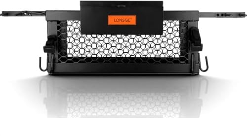 Lonsge Robuster Traktorkorb, universell einsetzbares Traktor-Werkzeugkasten-Zubehör, 61 x 25,4 x 25,4 cm, Traktorkorb-Aufsatz, passend für die meisten Traktoren und Nulldreh-Mäher, schwarz (mit