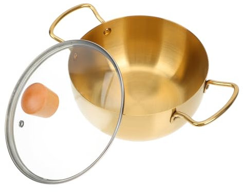 BRIGHTFUFU 1ensemble Casserole à Ramen Inoxydable Pot De Cuisine Antiadhésif Compatible Induction Et Pour Soupe Et Nouilles Instantanées Complet Avec Couvercle Aléatoire