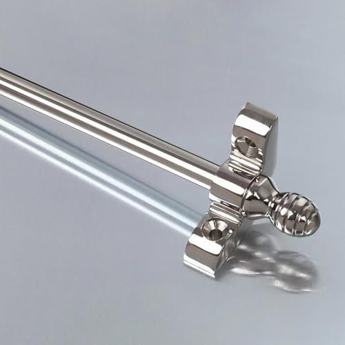 Teppichstangen Glatte Silberne Treppenteppich-Besatzstangen, Langlebige Treppenstangen für Teppichläufer, Teppichhalterstangen aus Messing für Heimkino im Büro, Individuell Anpassbar(L80cm(31 1/2))