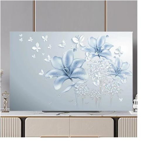 CSSHNL TV Cover Television Hood TV Dust Cover Cloth 32-75 Inch Cute Monitor Cover Protect Screen for Home(01,65inch(151x92cm))