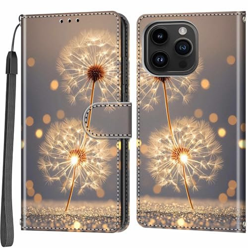 Salanheo Wallet Case for iPhone 15 Pro, Flip Case with Card Slots Magnetic Closure Phone Case Compatible for iPhone 15 Pro