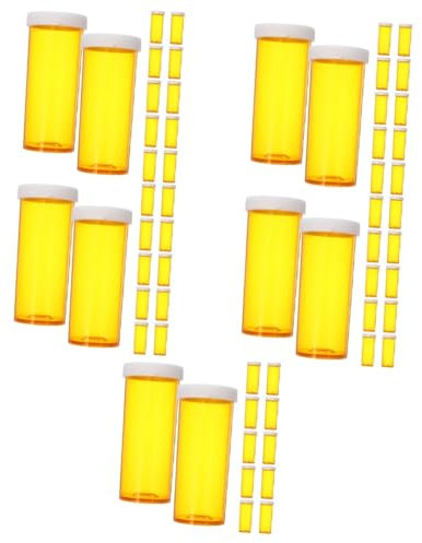 MAGICLULU 125 Piezas botella de medicina vacía luz botella garrafas de plastico envase botellas de medicina vacías caja organizadora contenedor de medicina conveniente mini botella páginas