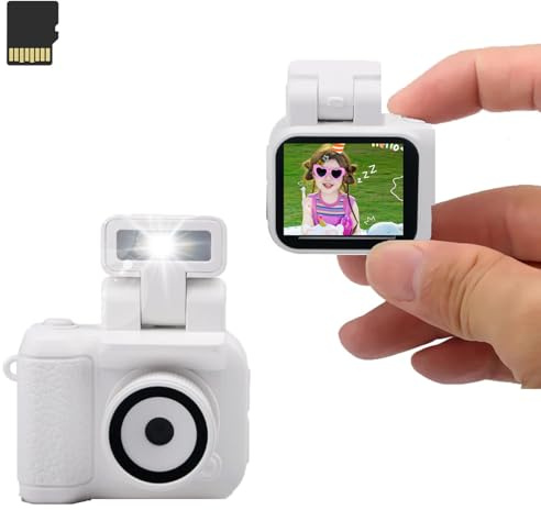 Xilecam Mini Cámara Retro Tarjeta de 32 GB Mini Cámara Digital, Camara Digital Pequeña Camara Retro Regalos Creativos para Niños y Niñas（Blanco）