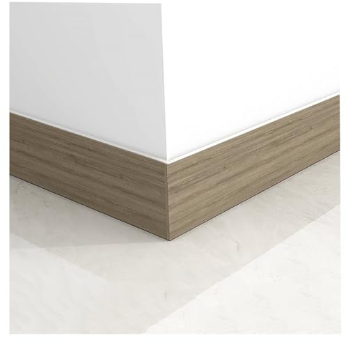 JINFEUGE Largeur 15 Cm Longueur 5 M Plinthe Autocollante En Pvc Ligne de Base Autocollant Mural Rebord de Fenêtre Cadre de Porte Ligne de Taille Décoratif/K Brown Oak