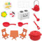 Lelang Miniatur Backset, 18-teiliges Miniatur Puppenhaus Set, Miniatur Wichtel Zubehör, Miniatur Tisch Miniatur Küchen Set, Mini Ornament Puppenhaus Dekoration, Weihnachts Puppenhaus Zubehör
