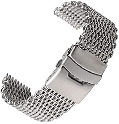 Edelstahl-Uhrband Herren Sportarmband Silber 18mm/20mm/22mm/24mm Edelstahl Milanese Shark Mesh Uhrenarmband Mesh Metall Armband Armband for Uhr(20mm)