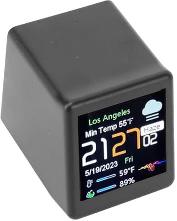 Multifunktionale Uhr, WLAN -Temperaturmesser -Netzwerk Elektronisches Wetter für Büroraum (Black)