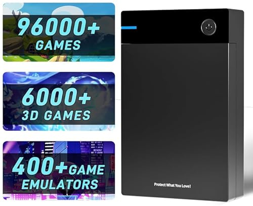 16TB Retro 6in1 Hard Drive 102k Classics 3D, Compatible with 410+ Emulators, Portable Game Hard Drive, Premium Vented Enclosure USB 3.1, Compatible with Win 7/8/10/11
