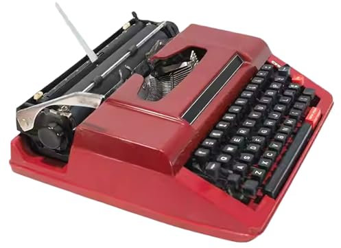 Nostalgische Schreibmaschine, Rote Tragbare Vintage-Schreibmaschine, Klassische Retro-Schreibmaschine Zum Schreiben, Briefe und Vintage-Sammelgeschenk, Manuelle Schreibmaschine