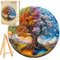 PASJO Holzpuzzle für Erwachsene Baum 4 Jahreszeiten 300 Einzelteile Holzschachtel Mini-Staffelei Wooden Puzzle Naturmotiv Wanddeko