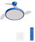 CREATE / WIND CLEAR STUDIO M/Ventilador de techo con luz azul cobalto con controlador de pared y mando / 40W, Aspas retráctiles, Ø 108 cm, 3 temperaturas de luz, función verano-invierno