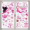 DPKOW 9 Feuilles Octobre Rose Décorations Fenêtre Autocollants pour Cancer du Sein d'Octobre Rose Stickers Vitre Décorations Affiche Fenêtre Porte Activité Publique Octobre Rose