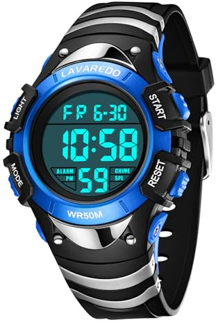 caprock Kinder Digitaluhr Jungen Mädchen, Alarm, Timer, 5 ATM Armbanduhr