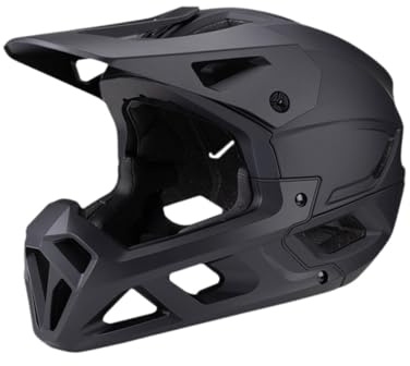 FytStycale Full Helmet Adjustable Lightweight with Sun Hat Brim Helmet for Biker Riding Climbing Adults Skateboard, Black