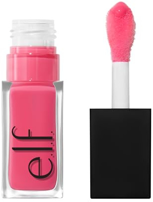 e.l.f. Glow Reviver Plumping Lip Oil, Tinted Lip Plumper for a High-Shine, Plump Finish, Infused with Jojoba Oil, Vegan & Cruelty-Free, Burst Bubble