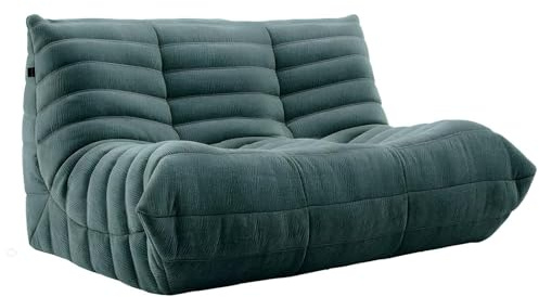 Weicher Wildleder-Lounge-Sessel – gemütliches Sitzsack-Sofa für Wohnzimmer und Schlafzimmer, Doppelsitz-Eckcouch, volle Schwamm-Kompression für Entspannung